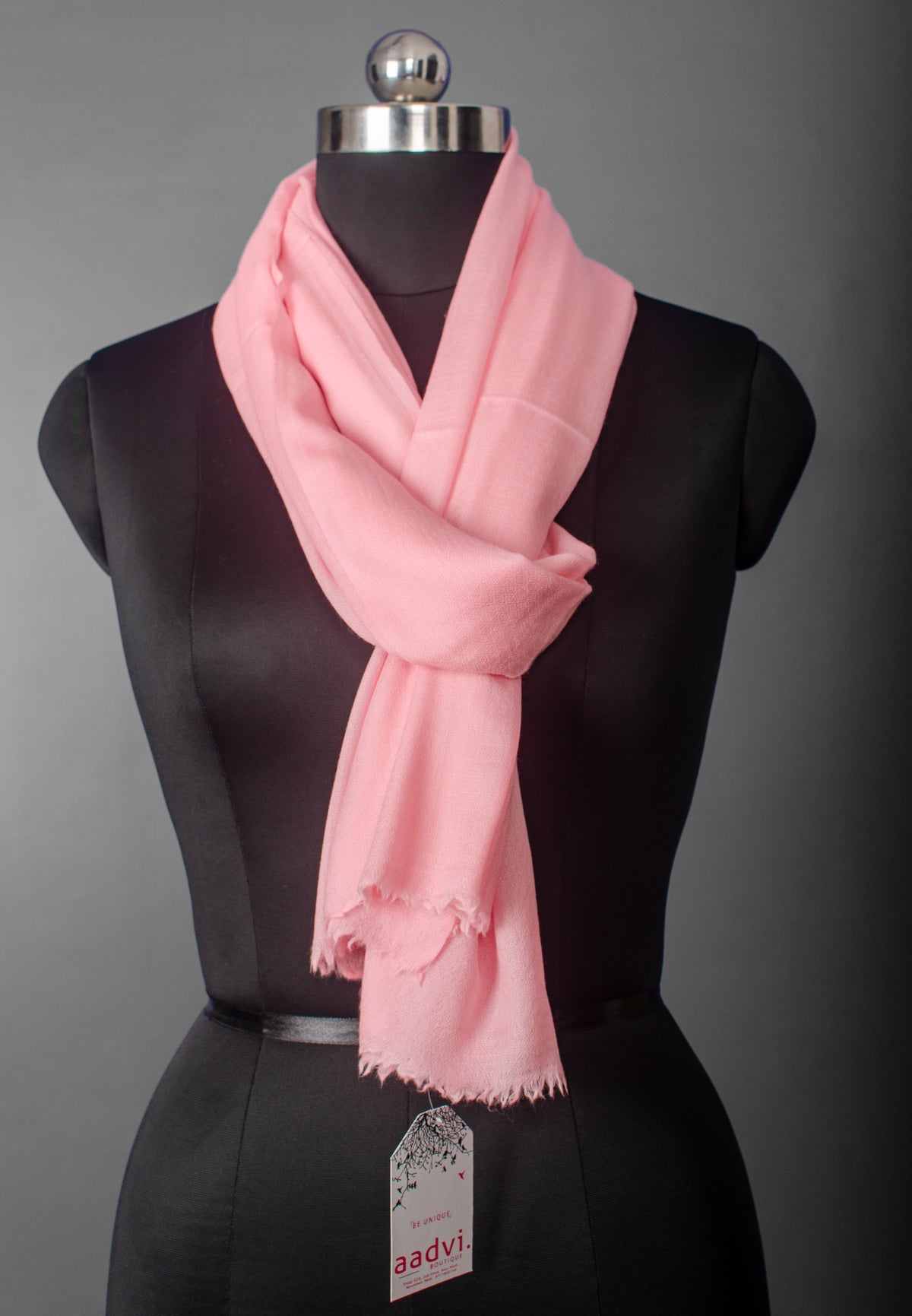 Lemonade Pink Pure Pashmina Stole — view 5