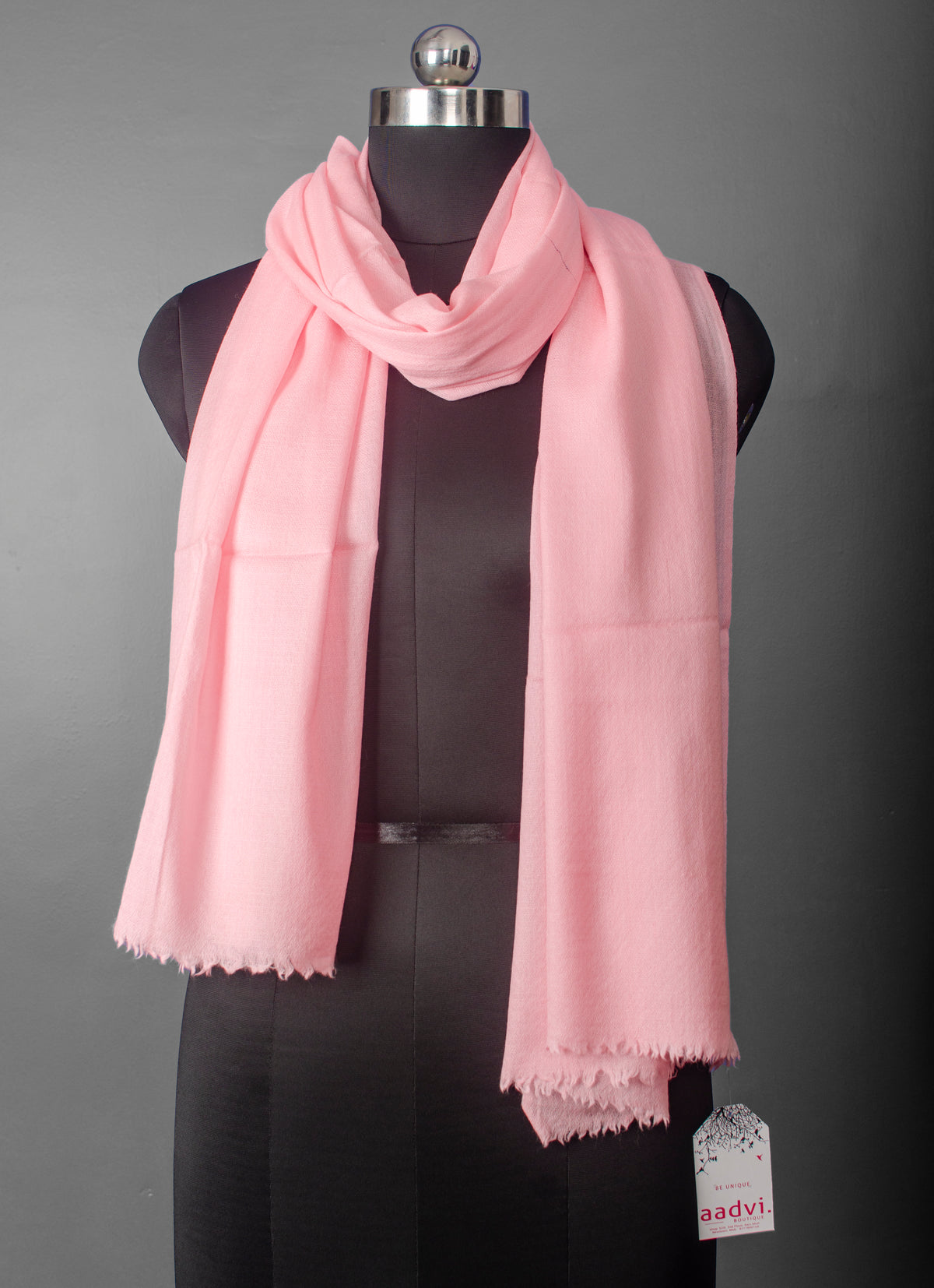 Lemonade Pink Pure Pashmina Stole — view 4
