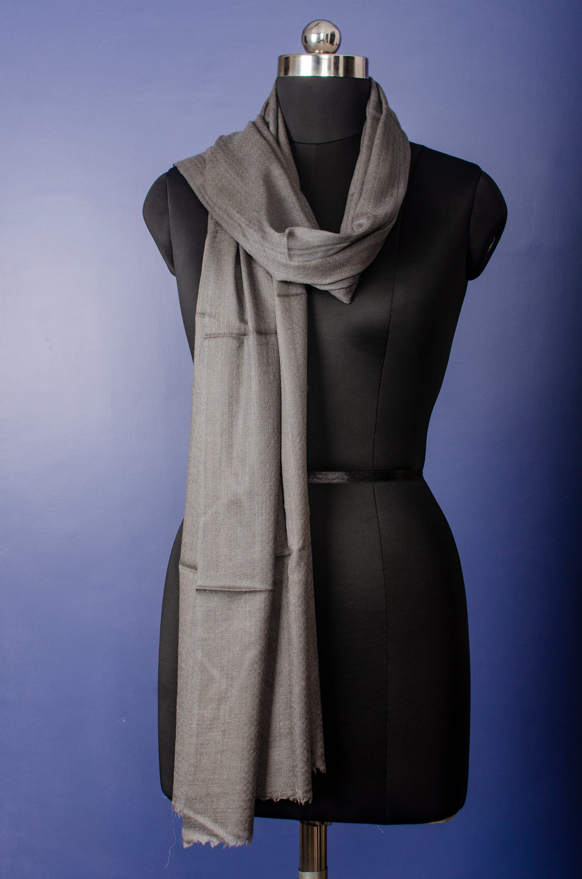 Grey Pure Pashmina Stole — view 4