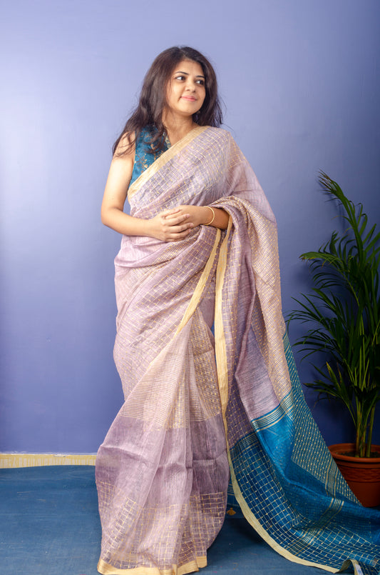 Pastel Purple Handloom Saree