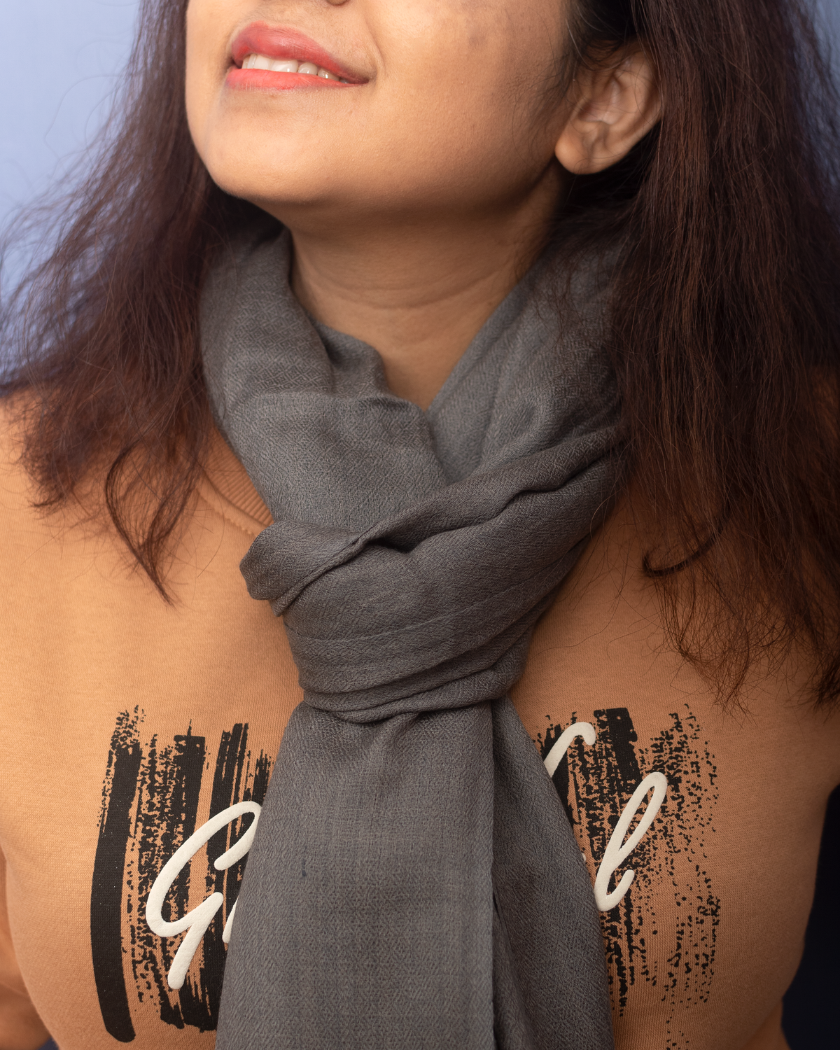 Grey Pure Pashmina Stole — view 2