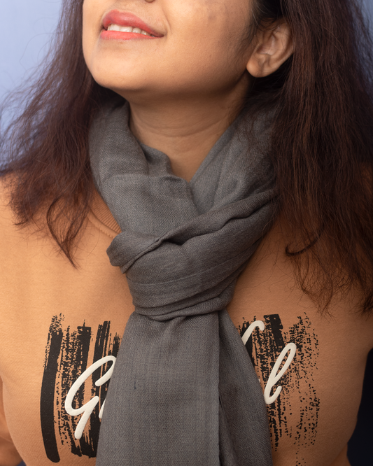 Grey Pure Pashmina Stole