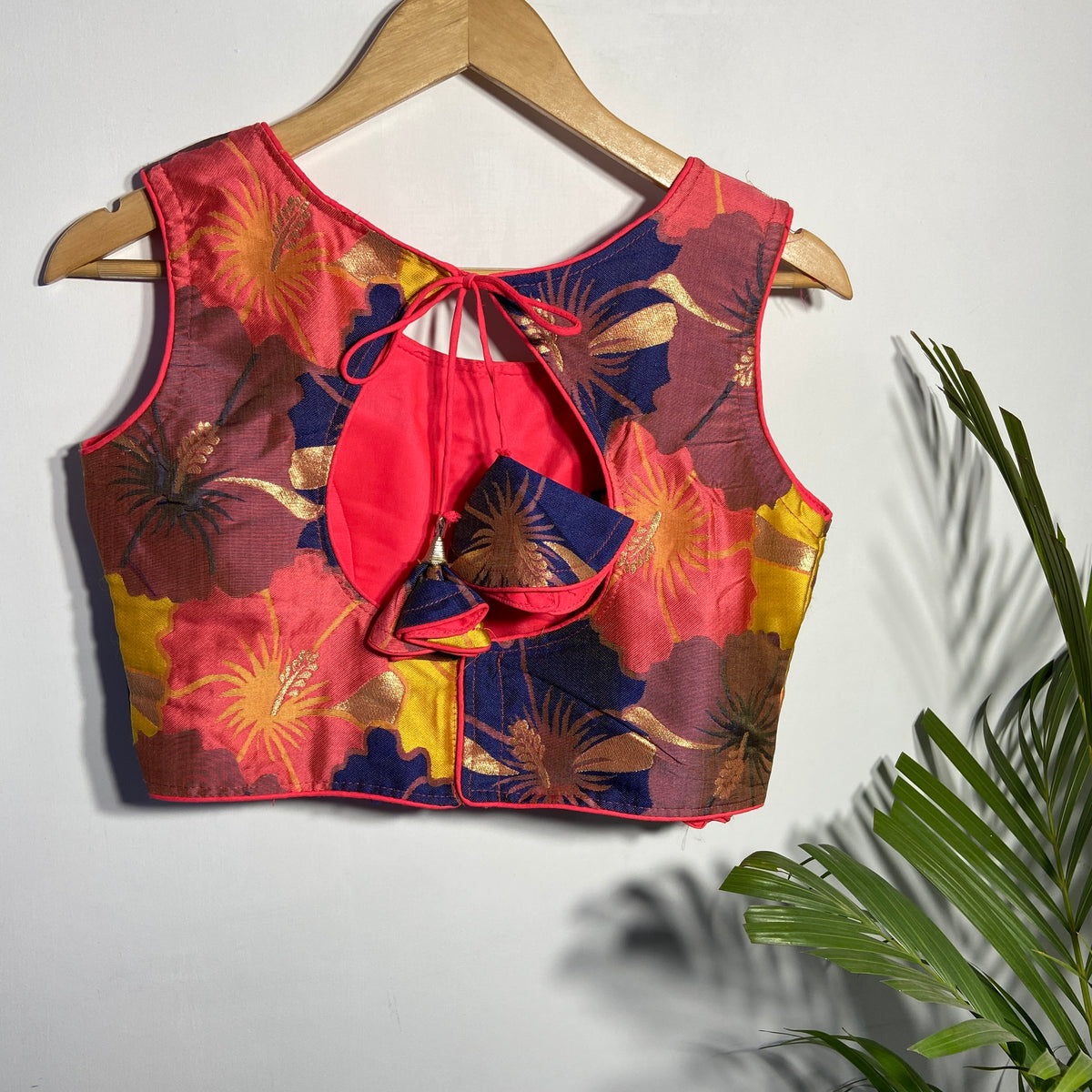 Multi Color Floral Print Designer Blouse — view 2