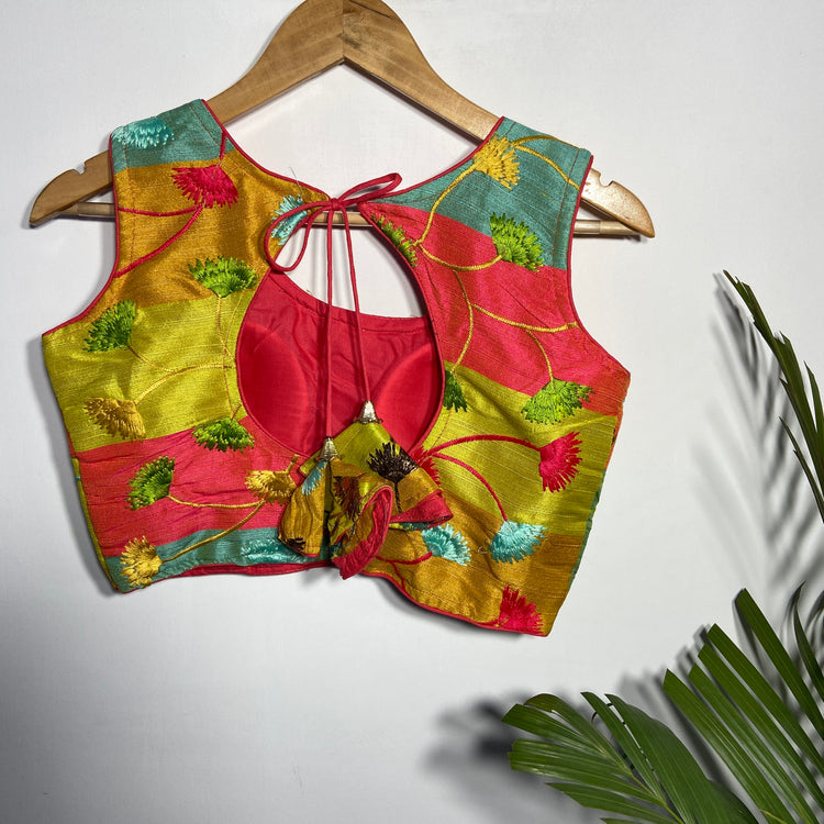 Multi Color Designer Blouse With Embroidery