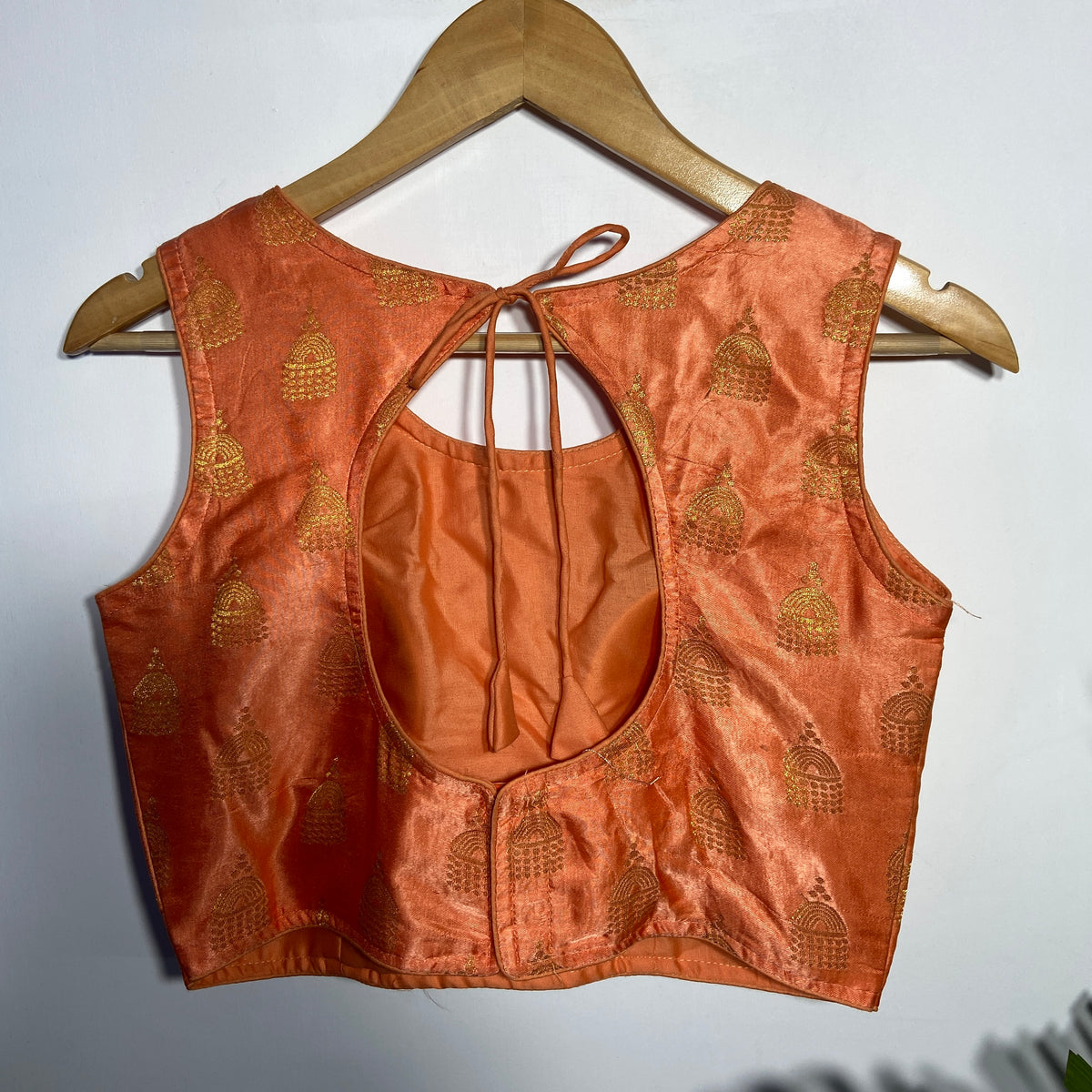 Golden Peach Silk Blouse — view 2