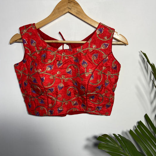 Red Embroidery Blouse