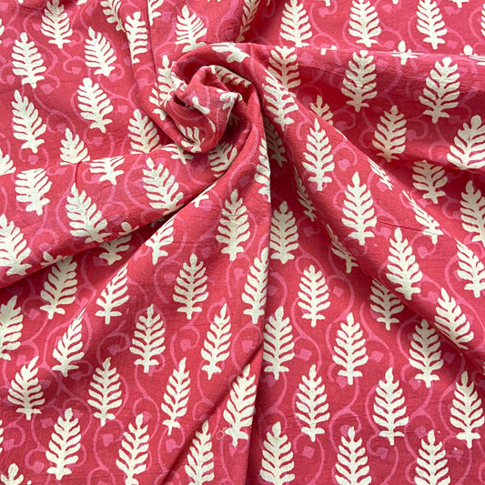 Auburn Hand Block Print on Pure Cotton Fabric