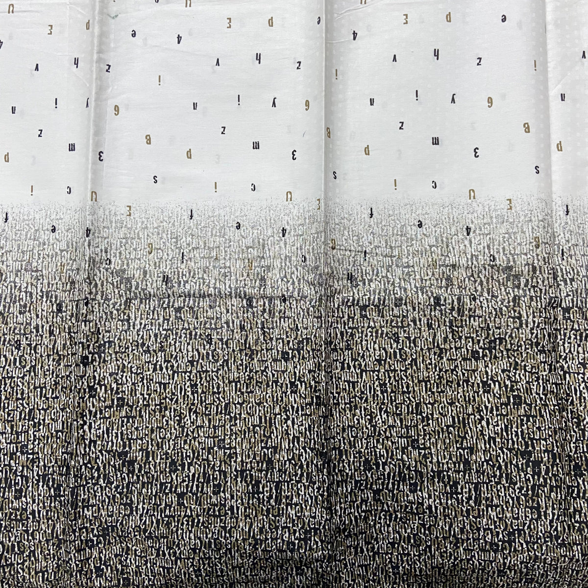 Shades Script Pattern on White Cotton Fabric — view 2