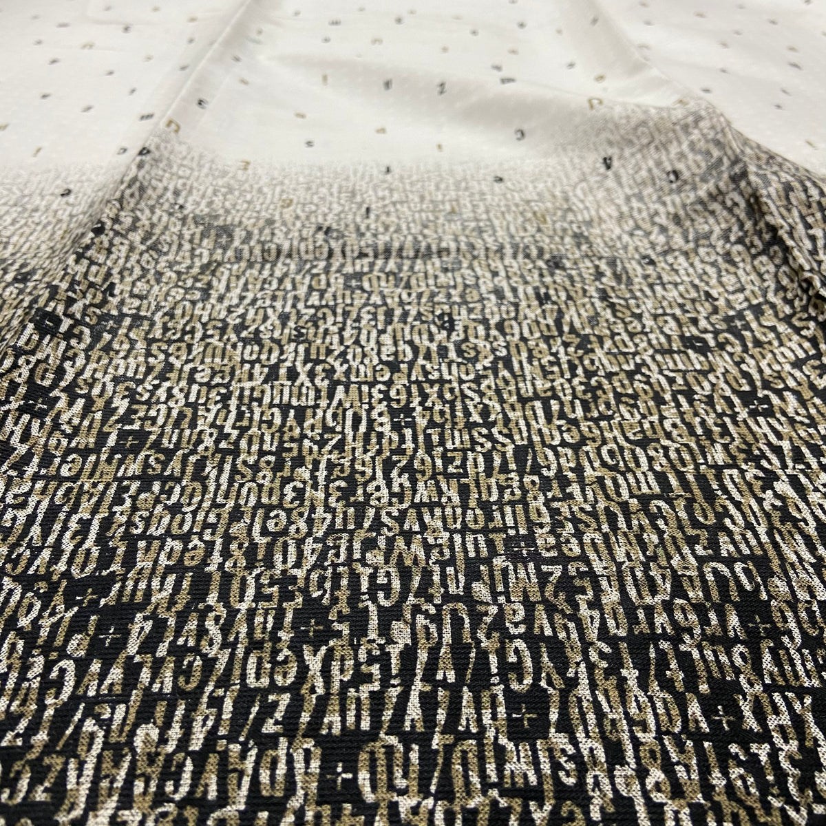 Shades Script Pattern on White Cotton Fabric — view 3