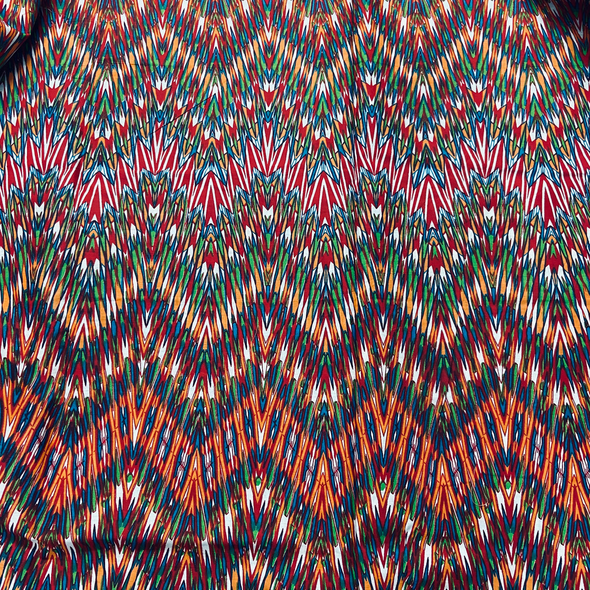 Multi-Colour Abstract Pattern Screen Print Cotton Fabric — view 2