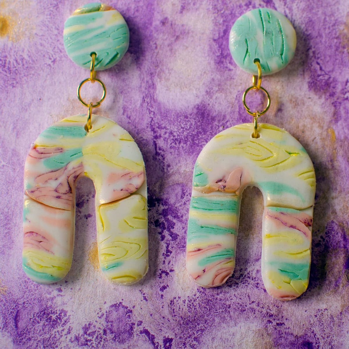 Cheese - U Shape Multi Layered Drop Earrings