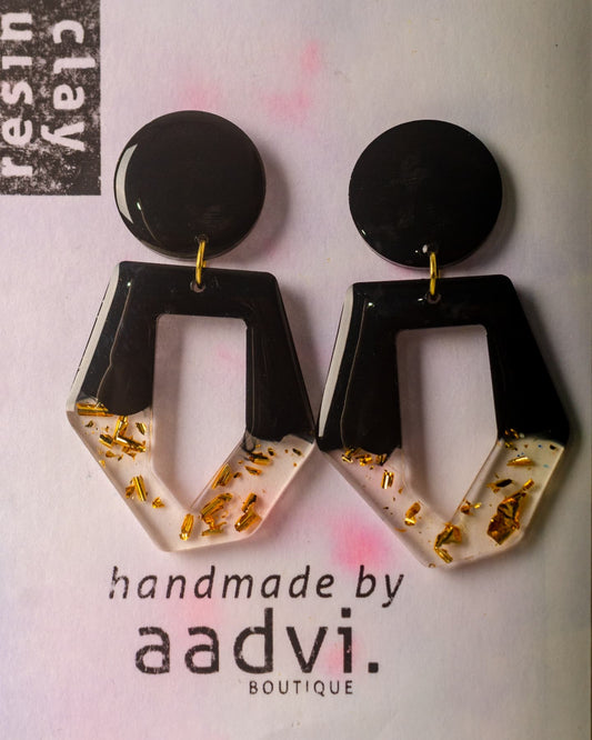 Aurora - Black Gold Drop Earrings
