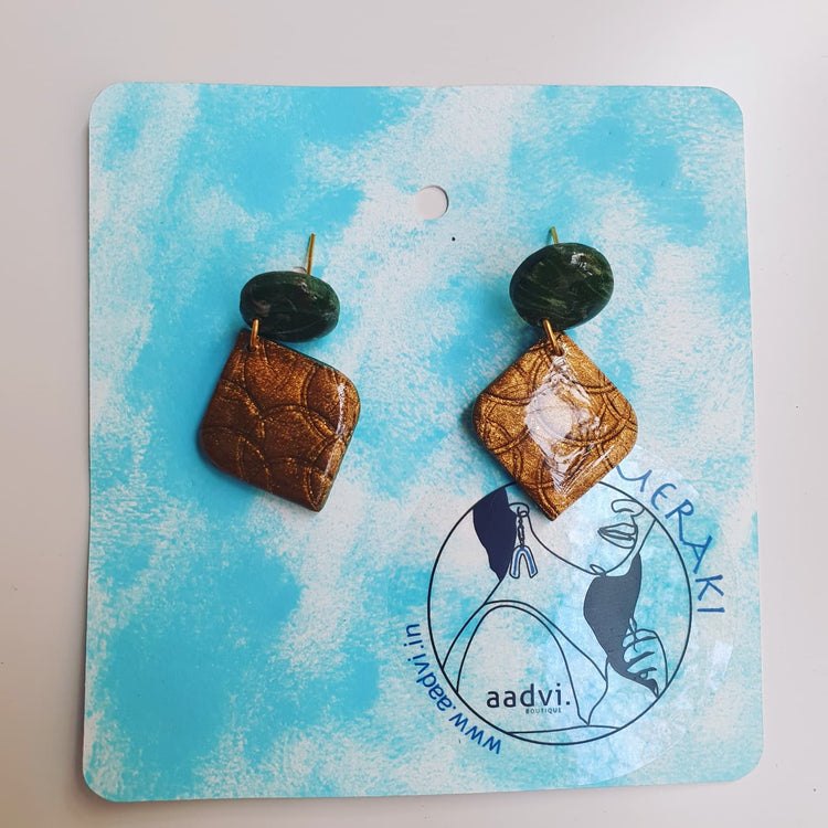Amora - PolymerClay and Resin Dangle Earrings.