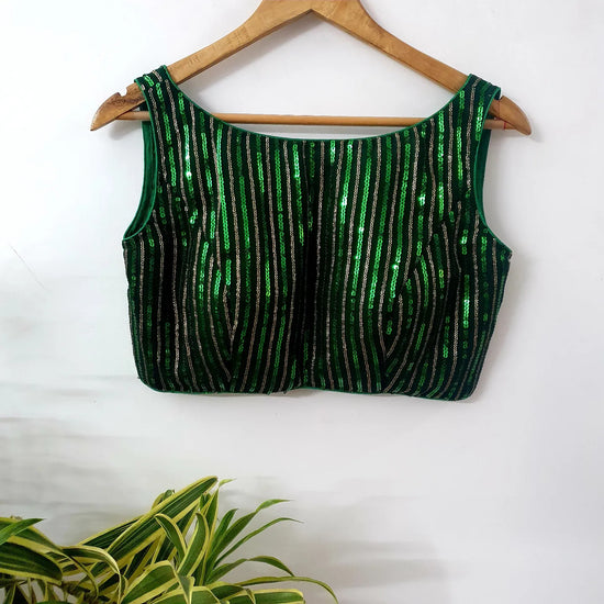 Green sequin blouse deals