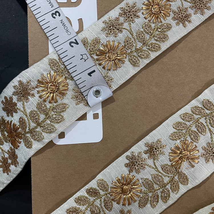 White Embroidered Lace 9 Meters Roll