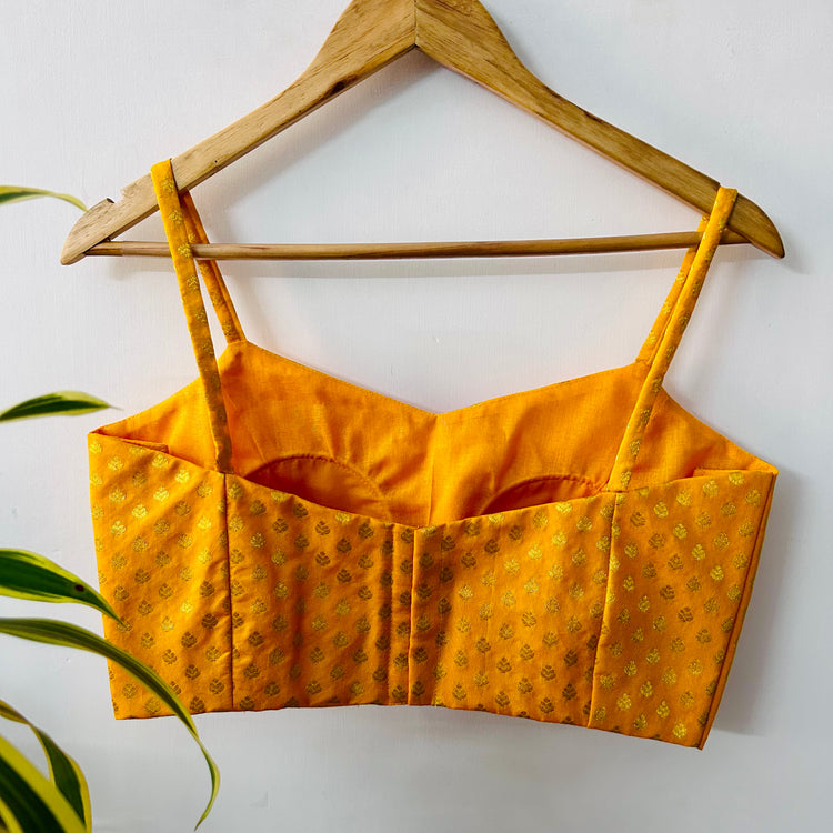 Gold Yellow Silk Designer Blouse