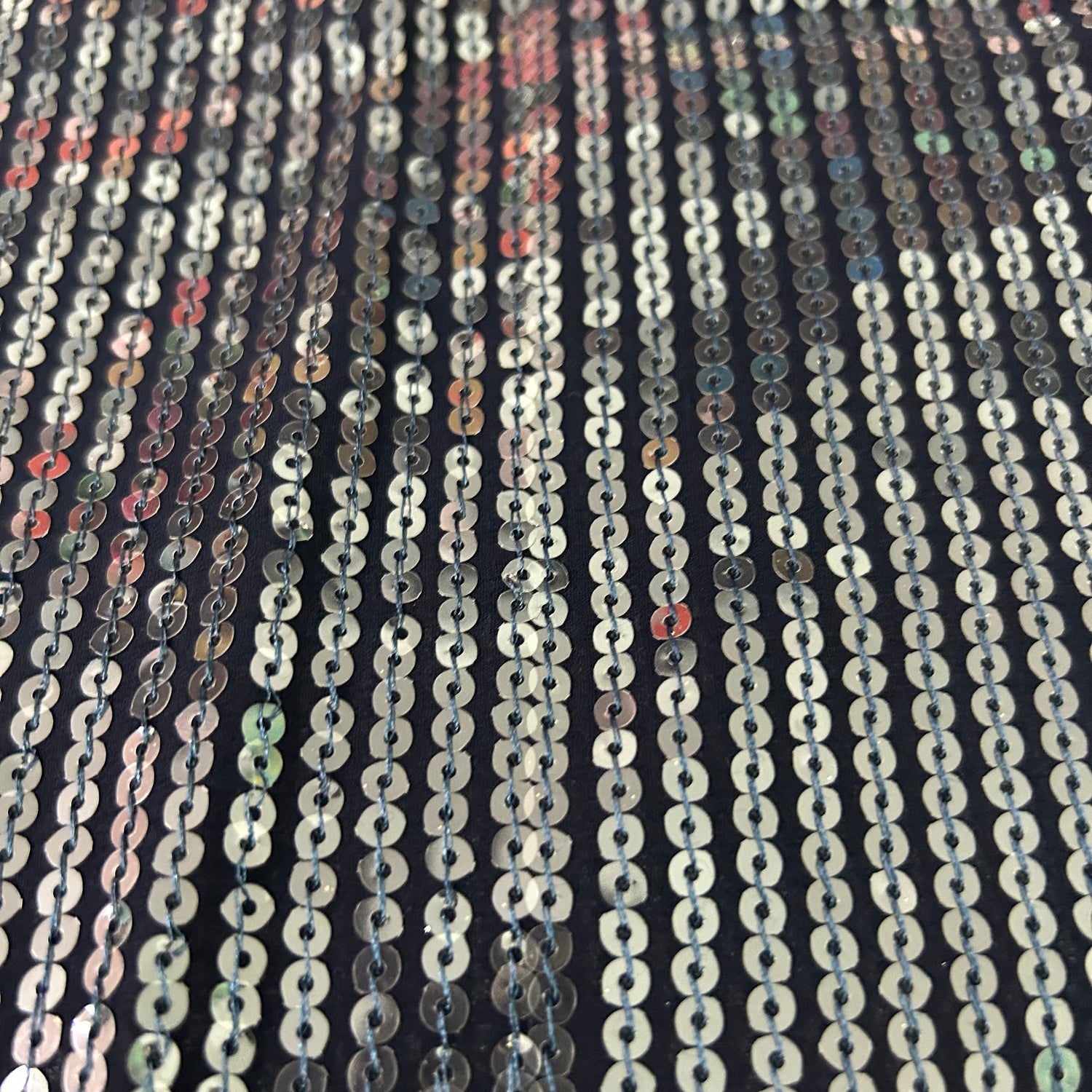 Navy Blue Georgette With Sequin Work Fabric — view 3