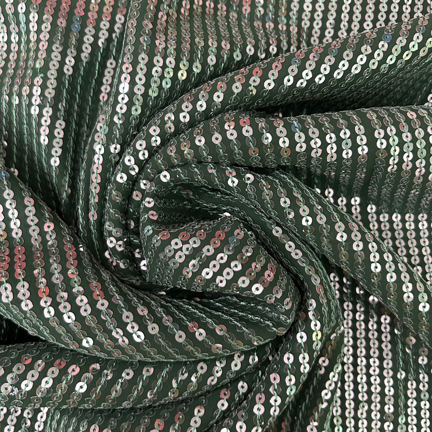 Pine Georgette With Sequin Work Fabric