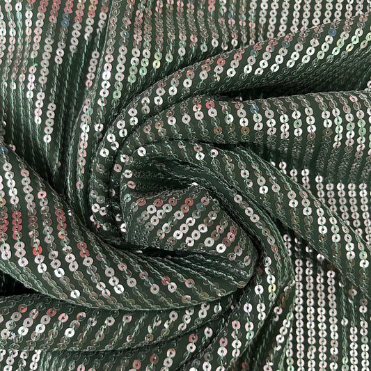 Pine Georgette With Sequin Work Fabric