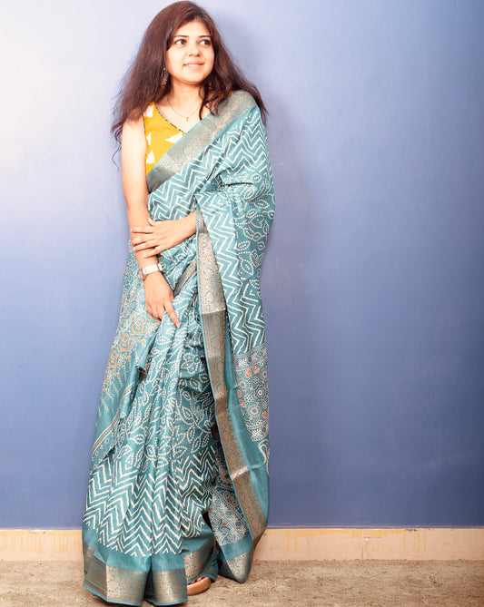 Cruise Bandhni Printed Crepe Silk Sari