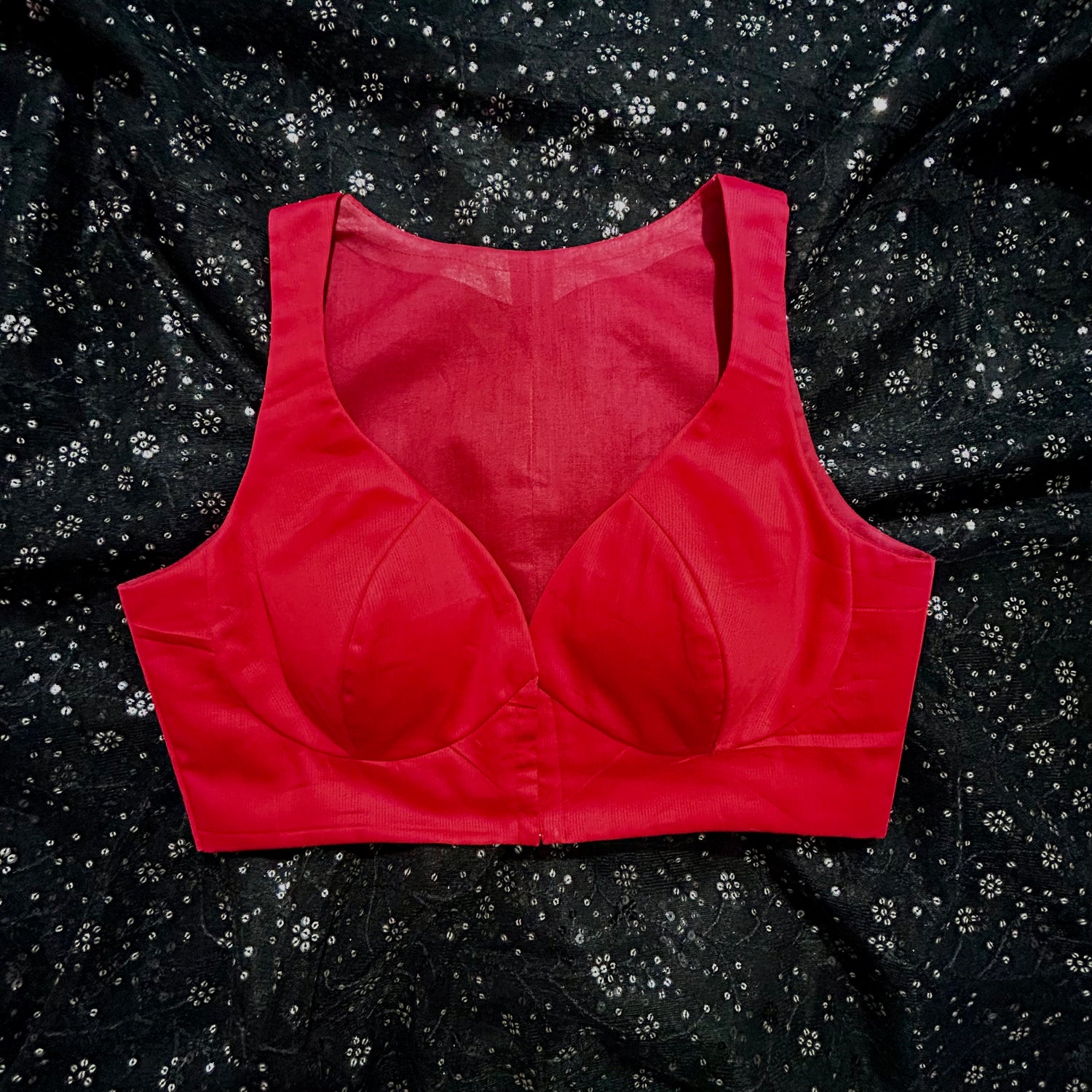 Tomato Red Designer Blouse — view 3