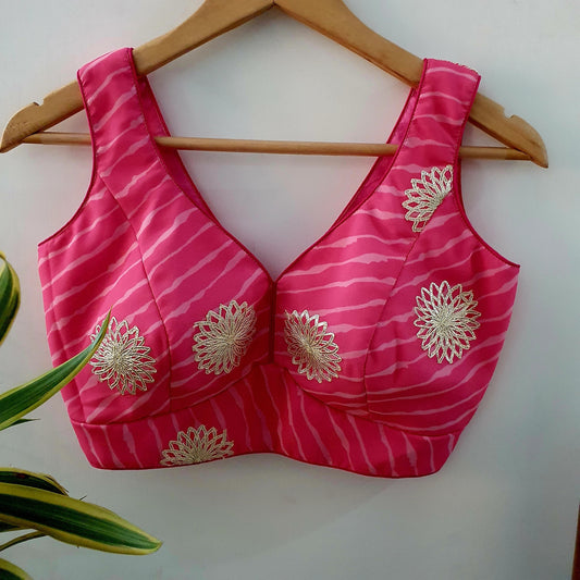 Pink Laheriya Gota Lace Designer Blouse